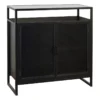 2-Drawer Black Metal Display Cabinet, 32x34