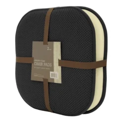 2-Pack Black Memory Foam Chair Pads
