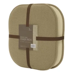 2-Pack Tan Memory Foam Chair Pads