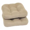 2-Pack Tan Microsuede Chair Pads