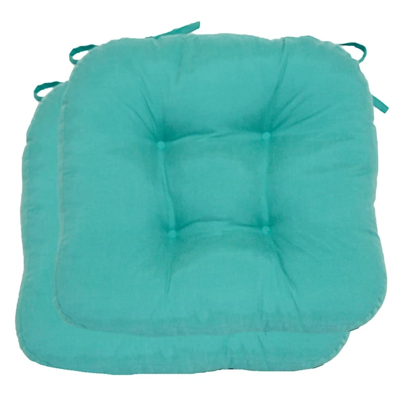 2-Pack Turquoise Microsuede Chair Pads 1 2-Pack Turquoise Microsuede Chair Pads