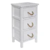 3-Drawer Distressed White Cabinet
