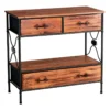3 Drawer Wood Side Table