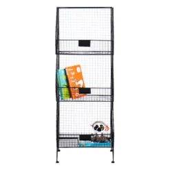 3-Tier Black Metal Mesh Shelf -Accent Aura Furniture Store 3 tier black metal mesh shelf 2