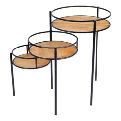 35in Wood And Metal Folding Stand