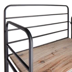 4-Tier Black Metal Baker Rack With Folding Wood Top Shelves -Accent Aura Furniture Store 4 tier black metal baker rack with folding wood top shelves 3