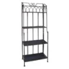 61in. Brown Decorative Arch Metal Rack With Folding Wood Top Shelves