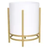 7.7in Metal Planter Stand White