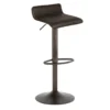 Ale Adjustable Faux Leather Barstool, Bronze