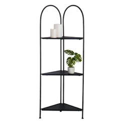 Alice Folding Corner Shelf, Black -Accent Aura Furniture Store alice folding corner shelf black 2