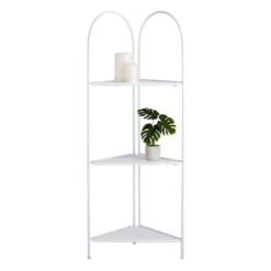 Alice Folding Corner Shelf, White -Accent Aura Furniture Store alice folding corner shelf white 2