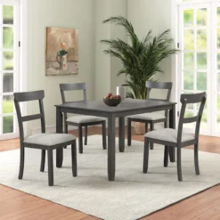 Anderson 5-Piece Dining Set, Grey -Accent Aura Furniture Store anderson 5 piece dining set grey 8