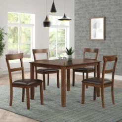 Anderson 5-Piece Dining Set, Walnut -Accent Aura Furniture Store anderson 5 piece dining set walnut 8