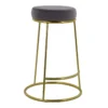 Ann Grey Velvet Counter Stool With Gold Base