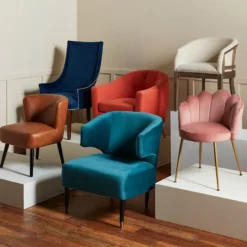 Aura Green Velvet Wrap Around Armchair With Brass Capped Legs -Accent Aura Furniture Store aura green velvet wrap around armchair with brass capped legs 3