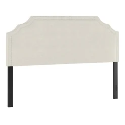 Belize Cream Nail Head Trim King Headboard