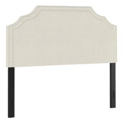 Belize Cream Nail Head Trim Queen Headboard