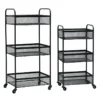 Black 3 Tier Metal Rolling Cart, 29"
