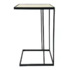 Black Metal C-Table With Light Wooden Top