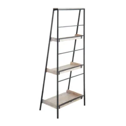 Black Metal Folding Rack With Wood Tray Shelves -Accent Aura Furniture Store black metal folding rack with wood tray shelves 2