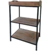 Black Metal Rack With Wood Tray Top