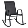 Black Sling Patio Rocking Chair