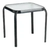Black Square Steel Table, 16"