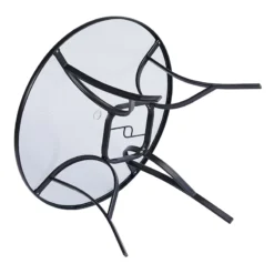 Black Steel Round Table, 42" -Accent Aura Furniture Store black steel round table 42 4