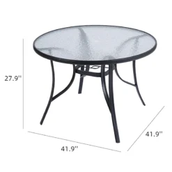 Black Steel Round Table, 42" -Accent Aura Furniture Store black steel round table 42 5