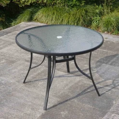 Black Steel Round Table, 42" -Accent Aura Furniture Store black steel round table 42 6