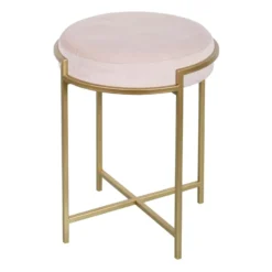 Blair Pink & Gold Stool, 20"