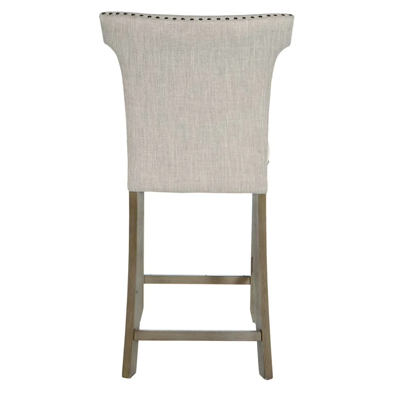 Brittany Upholstered Counter Stool With Nailheads 3 Brittany Upholstered Counter Stool With Nailheads - Image 3