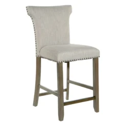 Brittany Upholstered Counter Stool With Nailheads