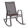 Brown Sling Patio Rocking Chair