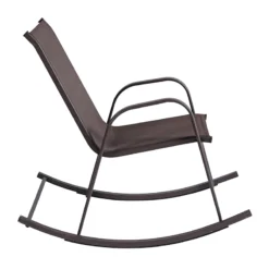 Brown Sling Patio Rocking Chair -Accent Aura Furniture Store brown sling patio rocking chair 2