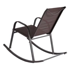 Brown Sling Patio Rocking Chair -Accent Aura Furniture Store brown sling patio rocking chair 3