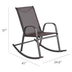 Brown Sling Patio Rocking Chair -Accent Aura Furniture Store brown sling patio rocking chair 4