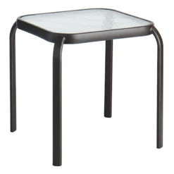 Brown Square Steel Table, 16"