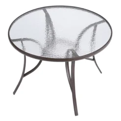 Brown Steel Round Table, 42" -Accent Aura Furniture Store brown steel round table 42 2