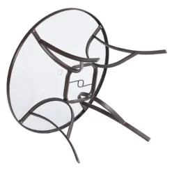 Brown Steel Round Table, 42" -Accent Aura Furniture Store brown steel round table 42 4