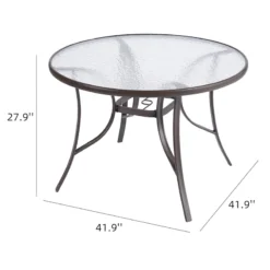 Brown Steel Round Table, 42" -Accent Aura Furniture Store brown steel round table 42 6