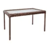 Brown Wicker Coffee Table With Glass Top