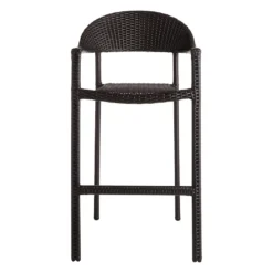 Brown Wicker Mid-Century Outdoor Barstool -Accent Aura Furniture Store brown wicker mid century outdoor barstool 2