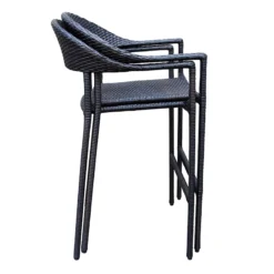 Brown Wicker Mid-Century Outdoor Barstool -Accent Aura Furniture Store brown wicker mid century outdoor barstool 4