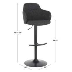 Bryce Adjustable Barstool, Dark Grey -Accent Aura Furniture Store bryce adjustable barstool dark grey 7