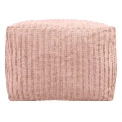 Bubble Dot Striped Pouf, Dusty Coral