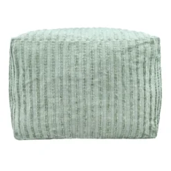 Bubble Dot Striped Pouf, Light Green