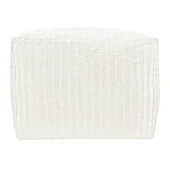 Bubble Dot Striped Pouf, Natural