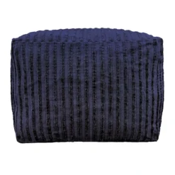 Bubble Dot Striped Pouf, Navy Blue
