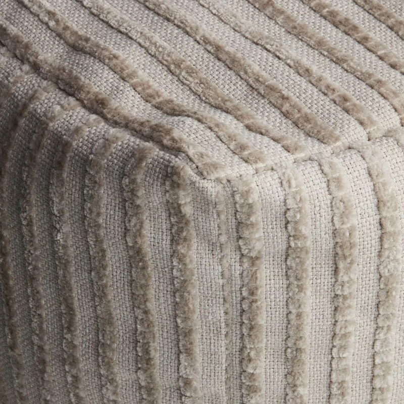 Bubble Dot Striped Pouf, Silver Birch 2 Bubble Dot Striped Pouf, Silver Birch - Image 2